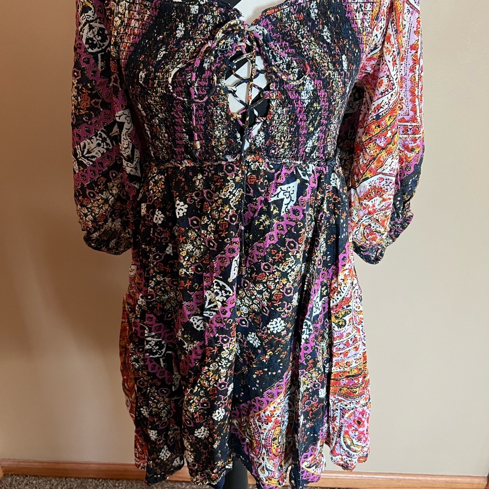 Free people paisley bohemian dress Sz m
